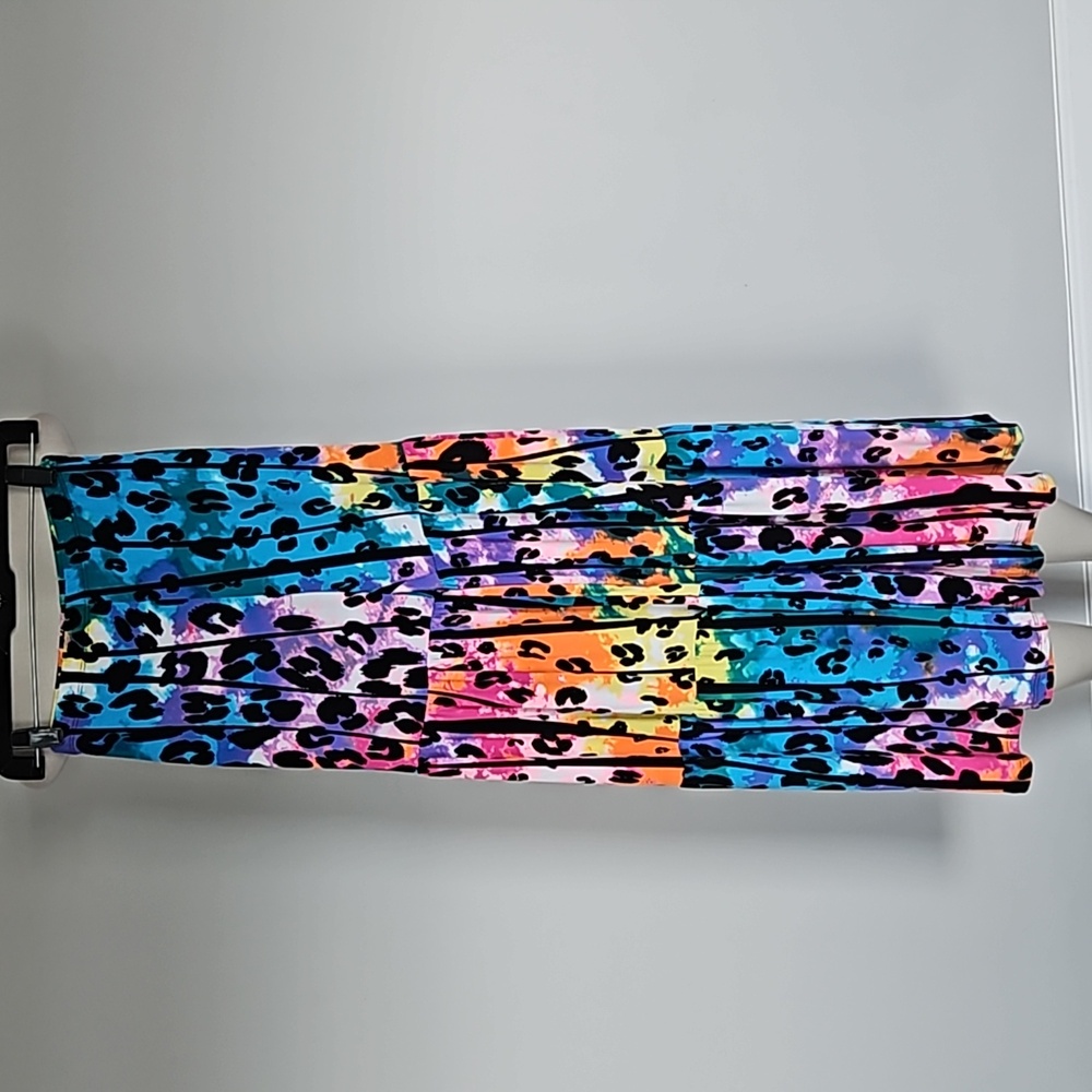 Day & Night colorful wide leg leopard print pull on pants-S